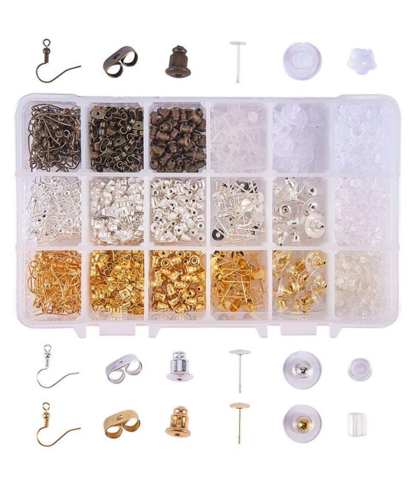 DIY Crafts Earring Backs Earnut Kit 18 Styles with Earring Hooks