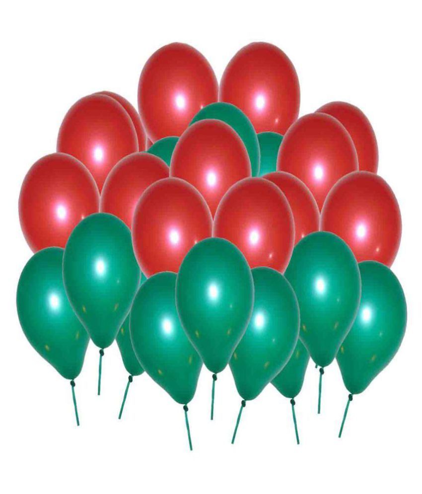 Metallic Red And Green Balloon For Birthday Office Party