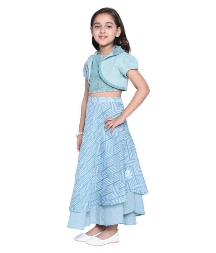 Junia Crop top, Skirt \u0026 Shrug Set for 