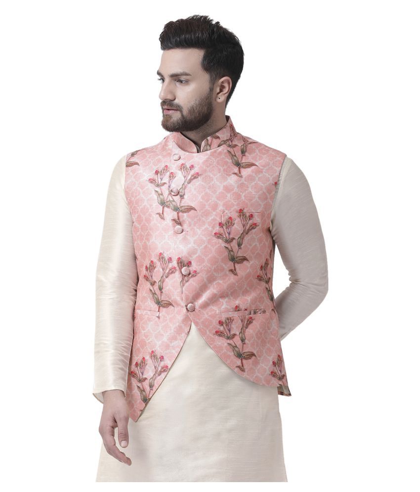 I Know Pink Silk Blend Nehru Jacket - Buy I Know Pink Silk Blend Nehru ...