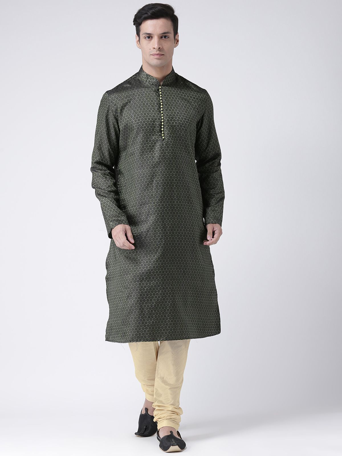     			Deyann Black Silk Kurta Single