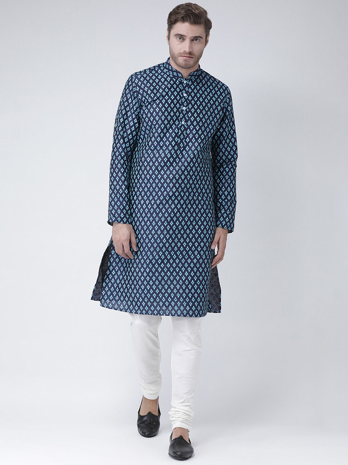     			Deyann Blue Silk Blend Kurta Single