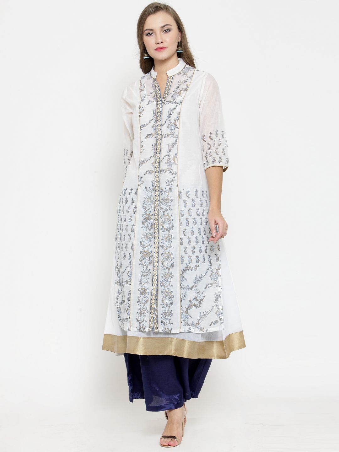 stylish chanderi long frock