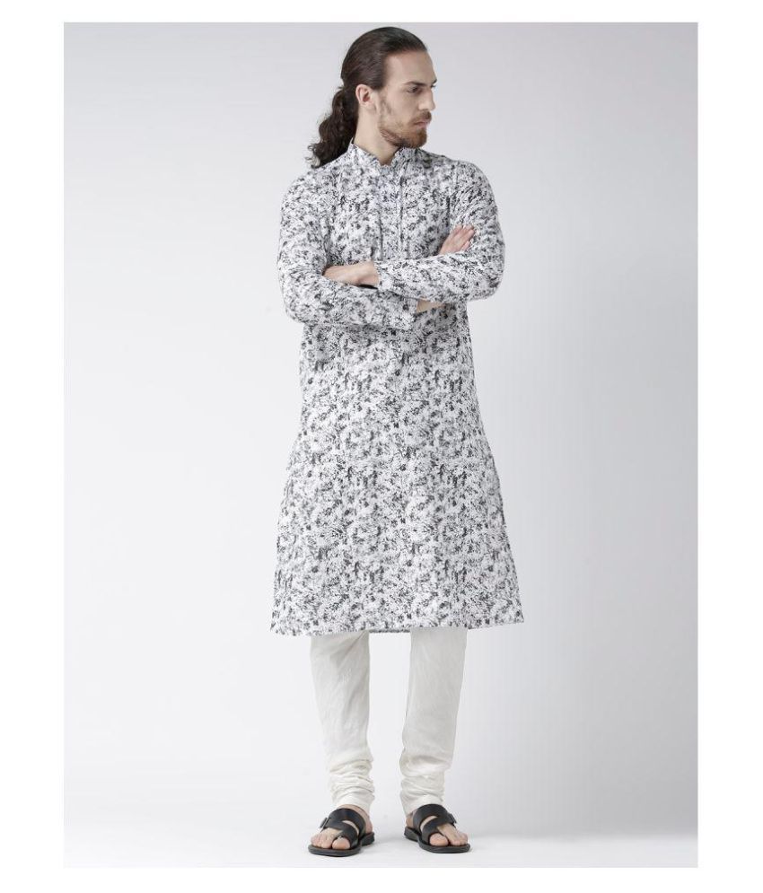     			Deyann White Linen Kurta