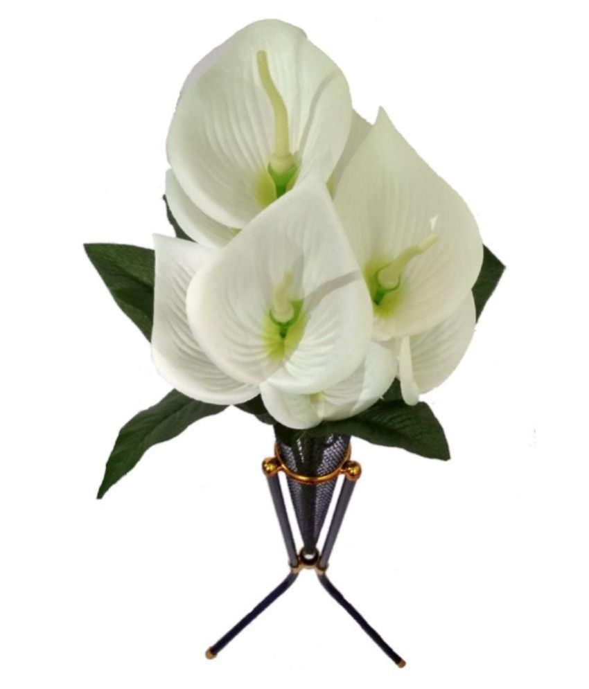 BkMart Wild Flower White Artificial Flowers Bunch - Pack of 1: Buy ...