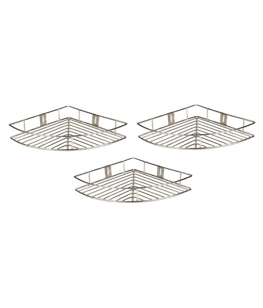     			Gehwara Stainless Steel 30x30x15 CM Corner Shelf - Set Of 3 (Bathroom Cabinet/Toothbrush Holder/Toothpaste/Brush Stand/Bathroom Accessories/Set/Shelves/Rack/Washroom Accessories)