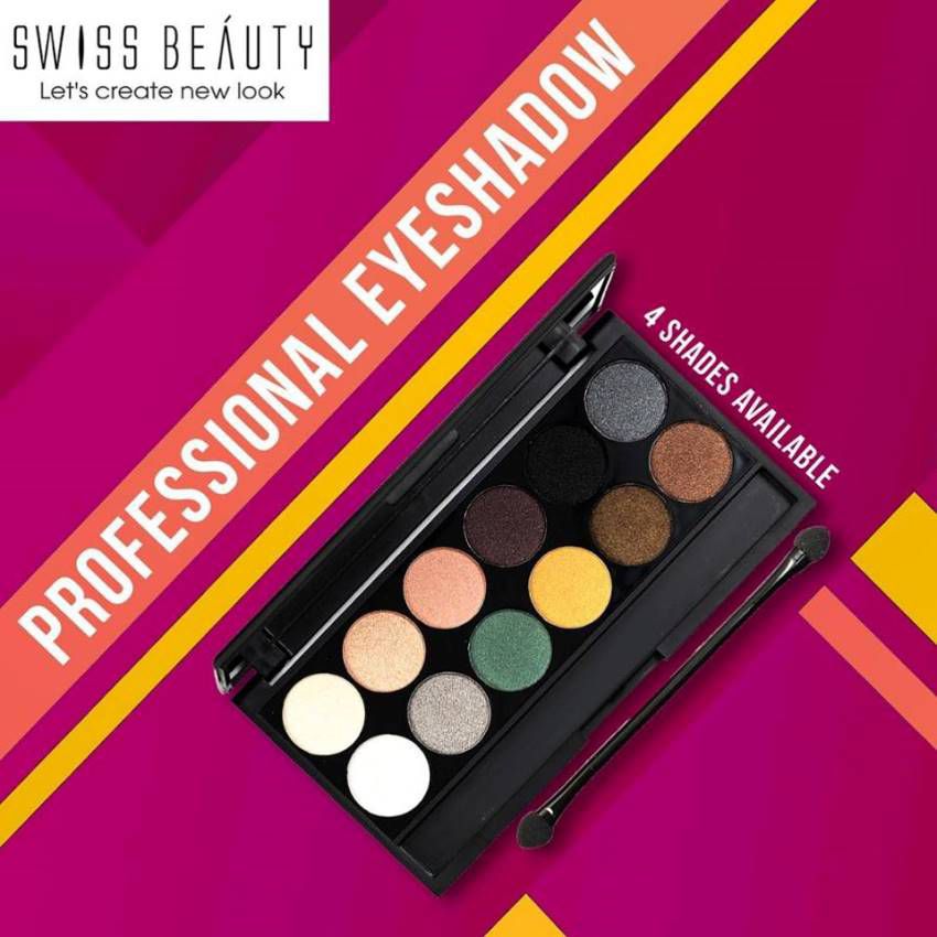     			Swiss Beauty 12 Ultra Shades Eye Shadow Palette (Shade-2), 120gm