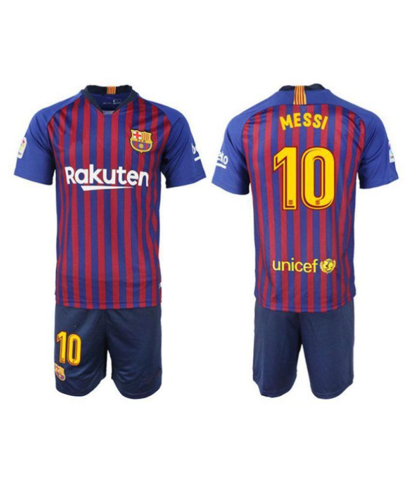 BARCELONA HOME KIT MESSI PRINTED JERSEY WITH SHORTS 2018-19 - Buy ...
