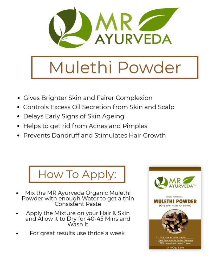 Mr Ayurveda 100 Herbal Licorice Powder Orange Peel Powder Face