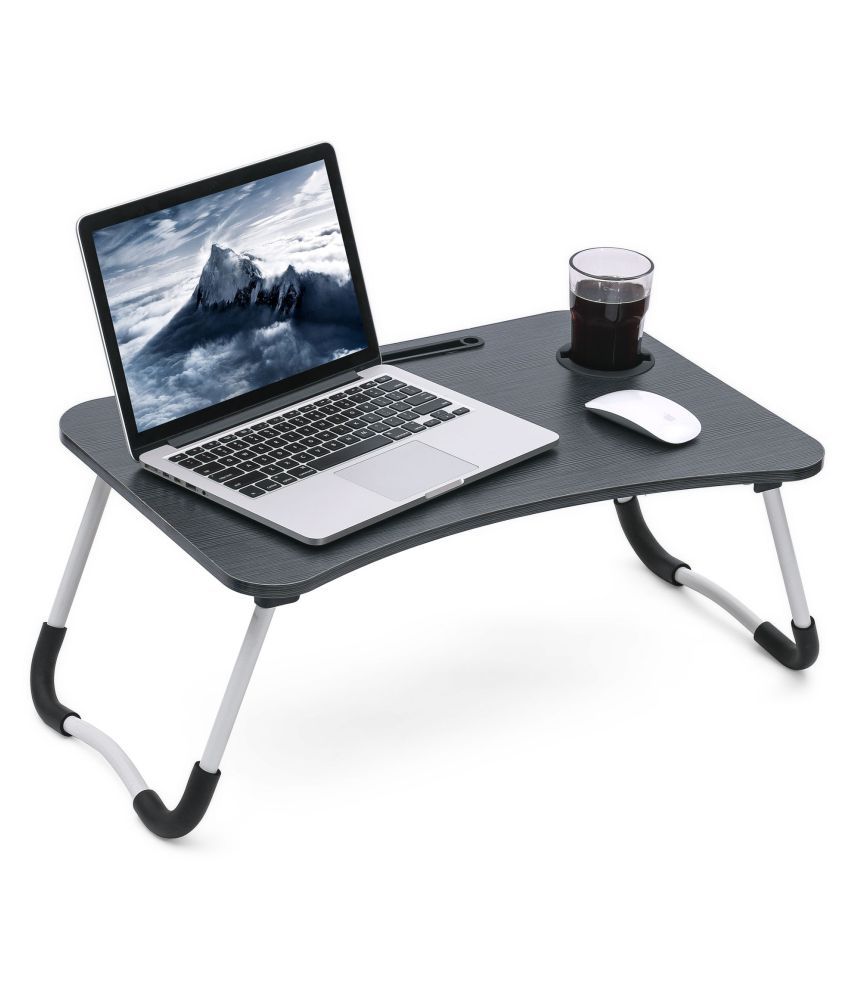 CUBIX® Foldable Laptop Desk Table with Cup Holder MDF Bed 