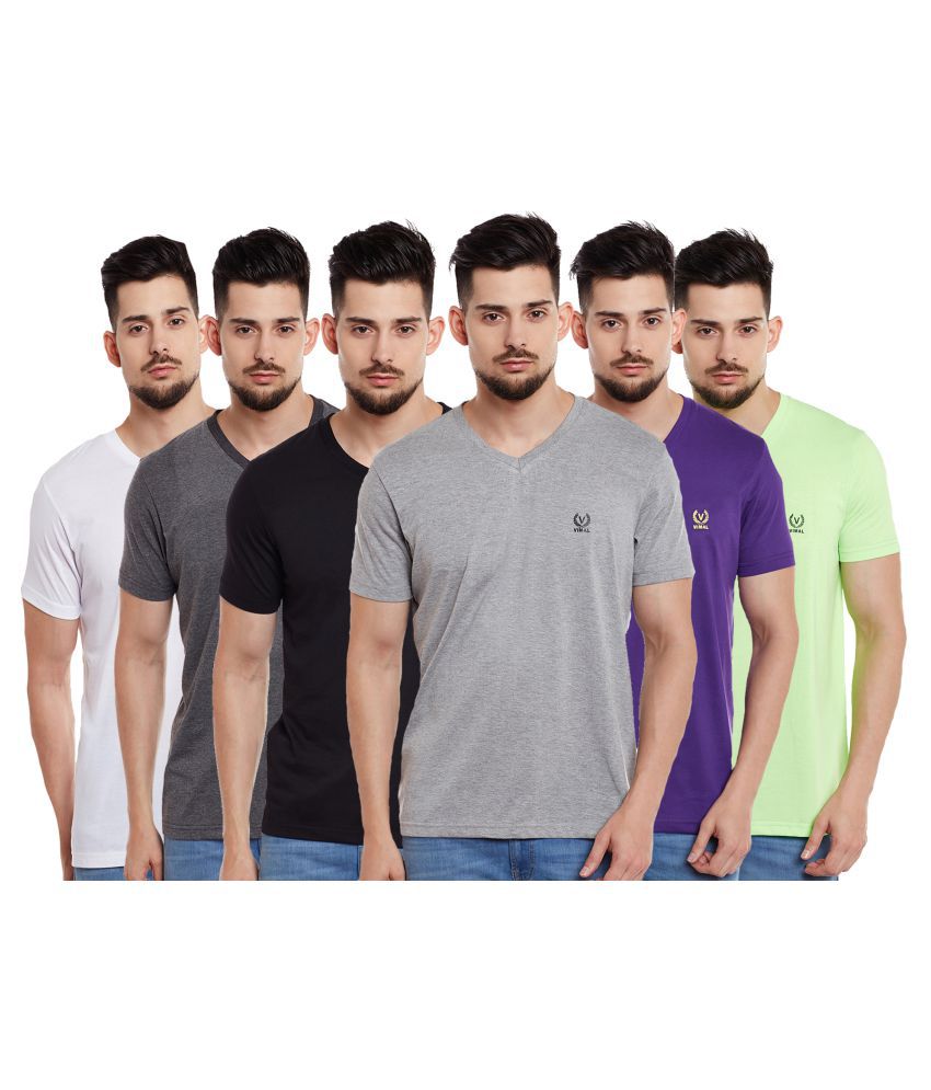Vimal Jonney Multi Half Sleeve T-Shirt Pack of 6