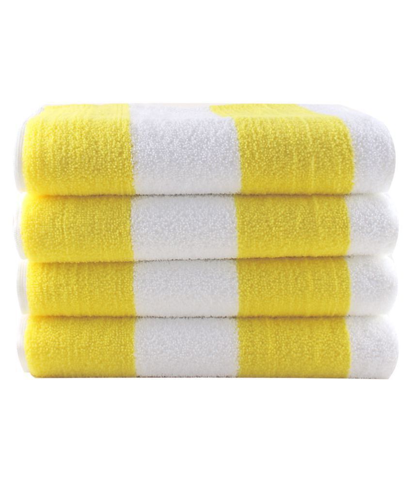 BATHE & SOAK Set of 4 Microfibre Bath Towel Yellow Buy BATHE & SOAK