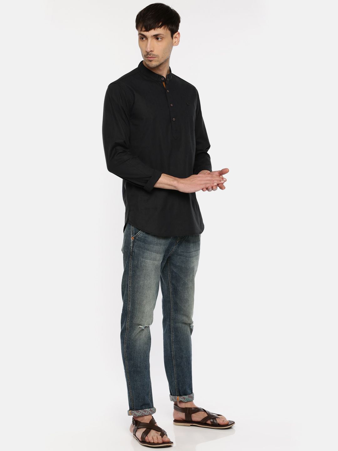 The Indian Garage Co. Navy Cotton Kurta Single - Buy The Indian Garage ...