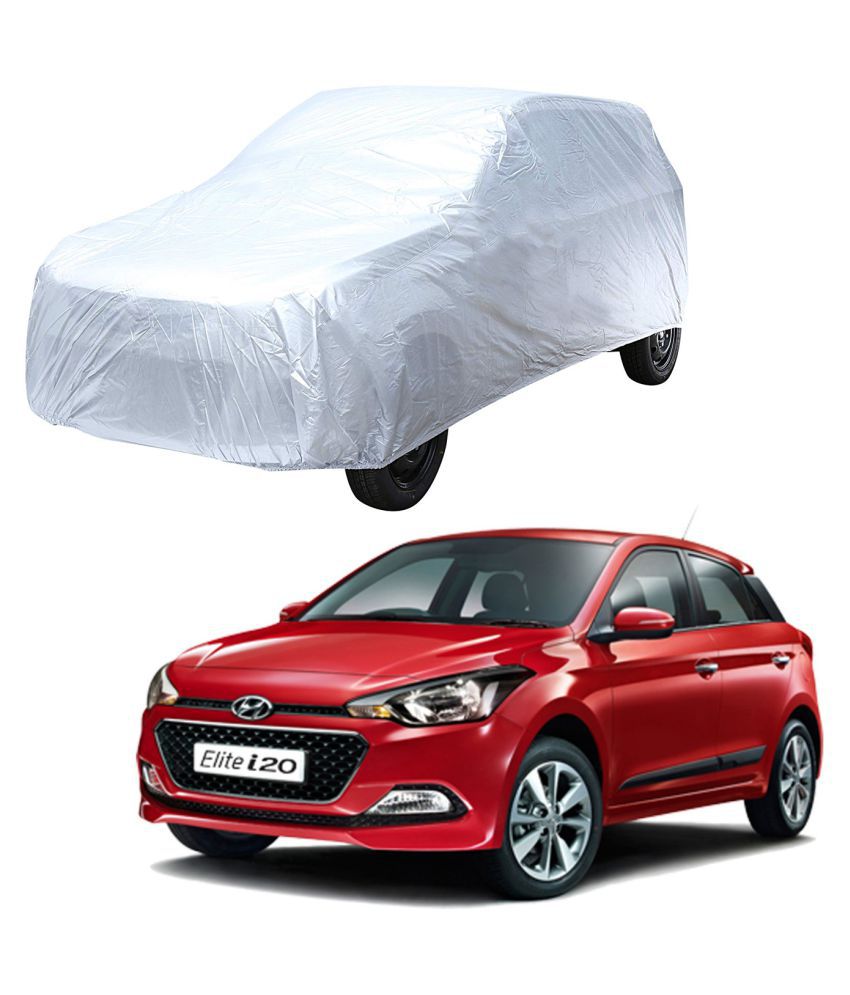     			Autoretail Silver Color Car Cover Without Mirror Pocket Polyster For Hyundai Elite I20