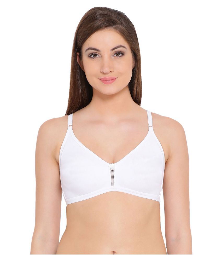     			Clovia Cotton Plunge Bra - White