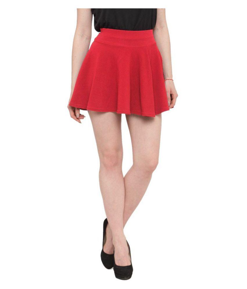     			N-Gal Cotton Skater Skirt - Red