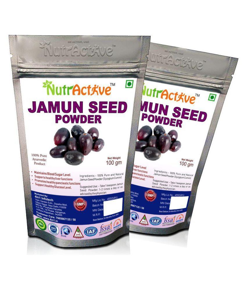 NutrActive Jamun Seed Powder for Diabetes Control- 200 gm: Buy Online