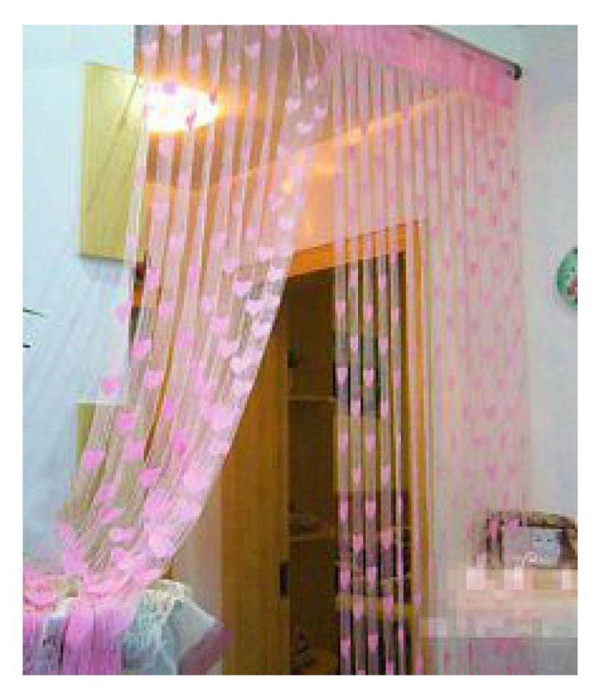     			YUTIRITI 2 Pc Beautiful Heart String Thread Window Door Home Decor Curtain - 6ft, Baby Pink