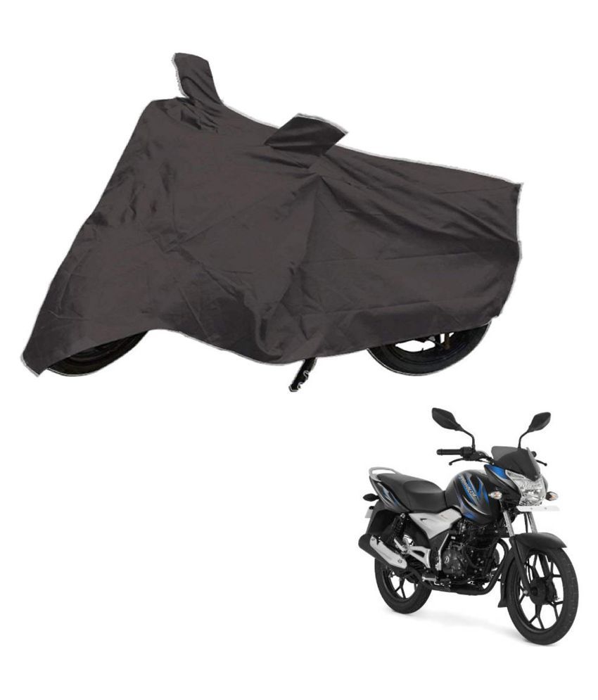     			AutoRetail Dust Proof Two Wheeler Polyster Cover for Bajaj DisPolyster Cover 100 (Mirror Pocket, Grey Color)