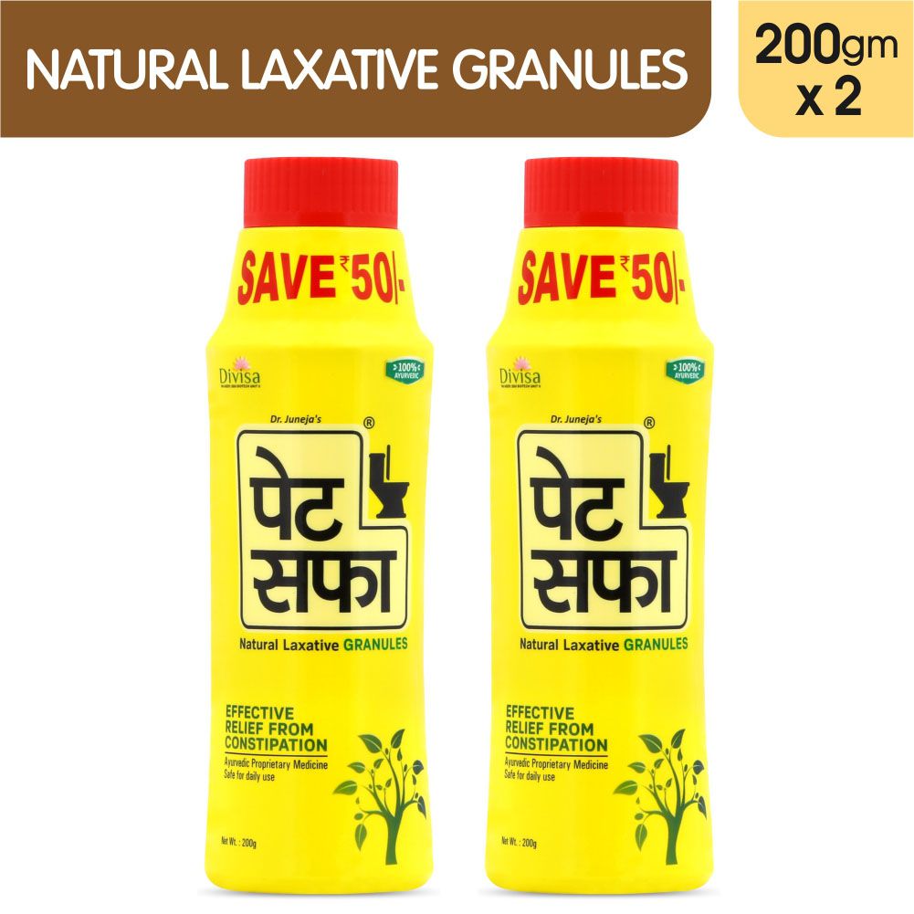 Pet Saffa Natural Laxative Granules 200gm, Pack of 2 (Helpful in Constipation, Gas, Acidity, Kabz), Ayurvedic Medicine