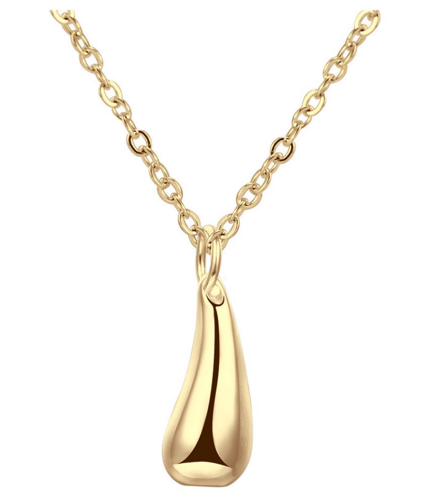     			Romp Fashion Tear Drop Shape 925 Gold Plated Necklace Pendant Set for Girls and Women