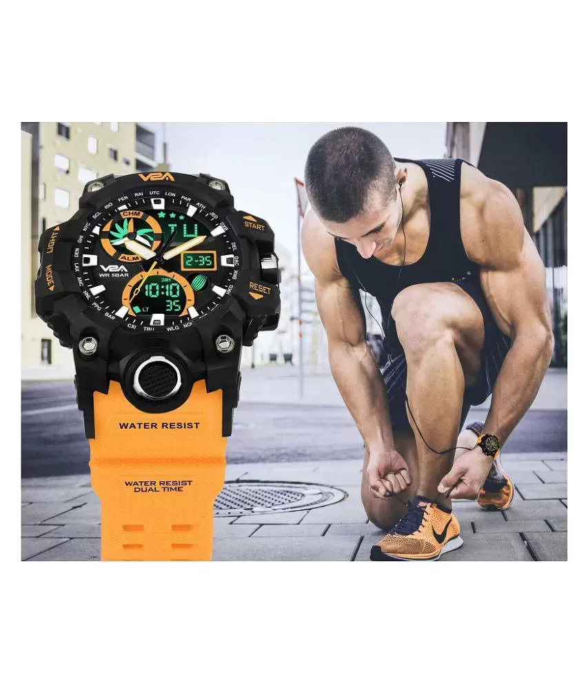 Buy V2A Touch Controls Digital 5ATM Waterproof Unisex Sports Watch (Black  Dial and Strap) (Black) Online at Best Prices in India - JioMart.