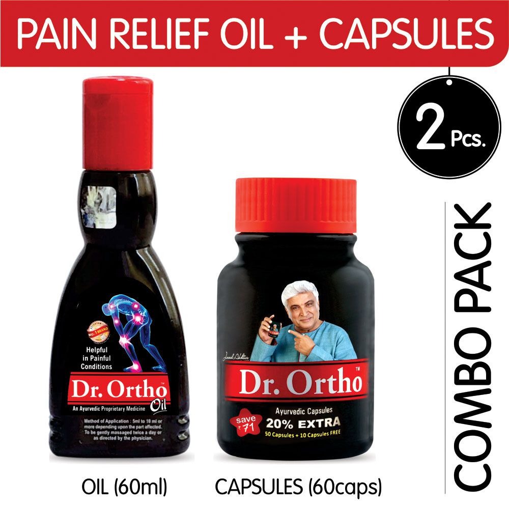 Dr. Ortho Pain Relief Oil 60ml & Capsules 60Caps. Combo
