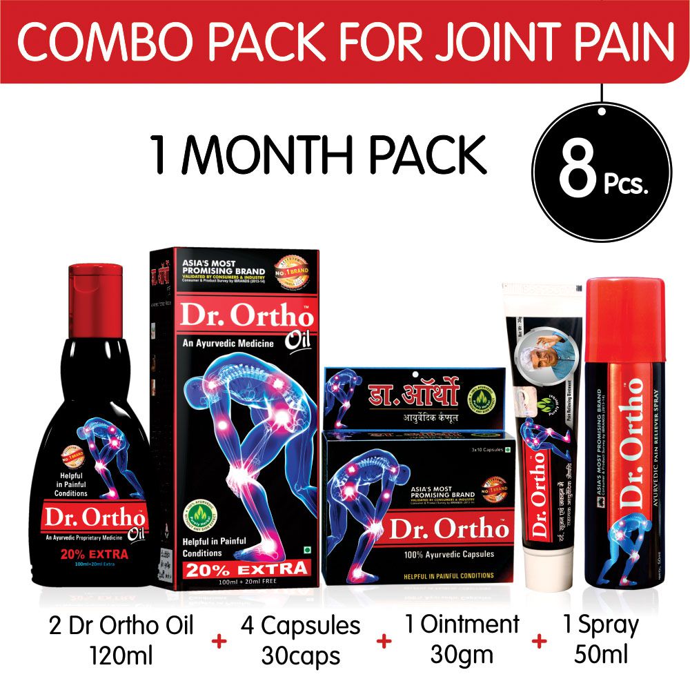 Dr. Ortho Joint Pain Relief 1 Month Combo (8 Pcs) Oil 8 no.s