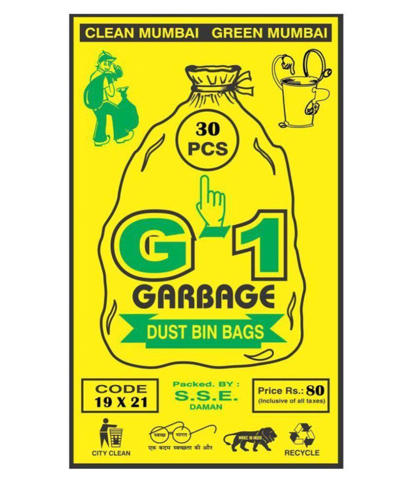 Premium Quality Garbage Bags Medium Black 19 X 21 inch 2 Packs of 30