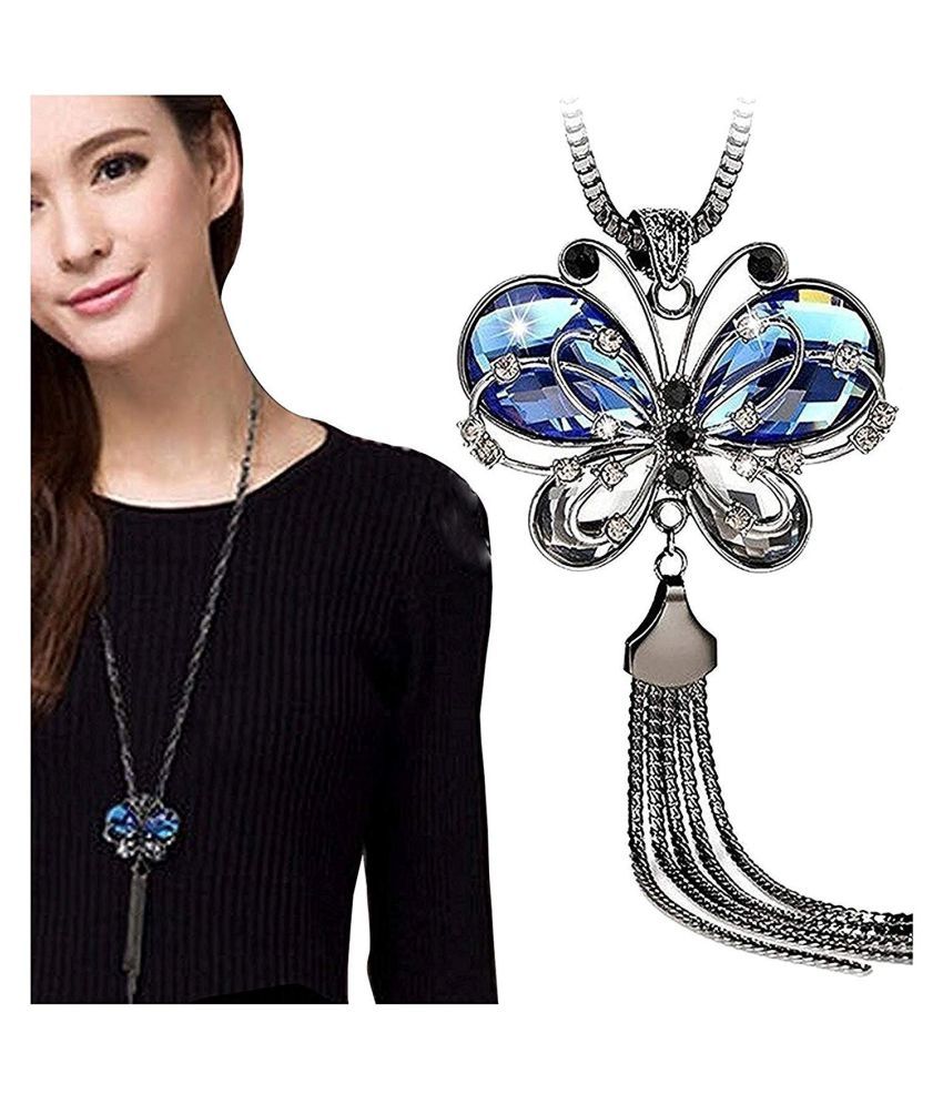 Royal Pendant Neckless with Long Chain 
