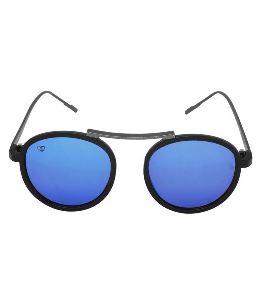 blue round sunglasses men