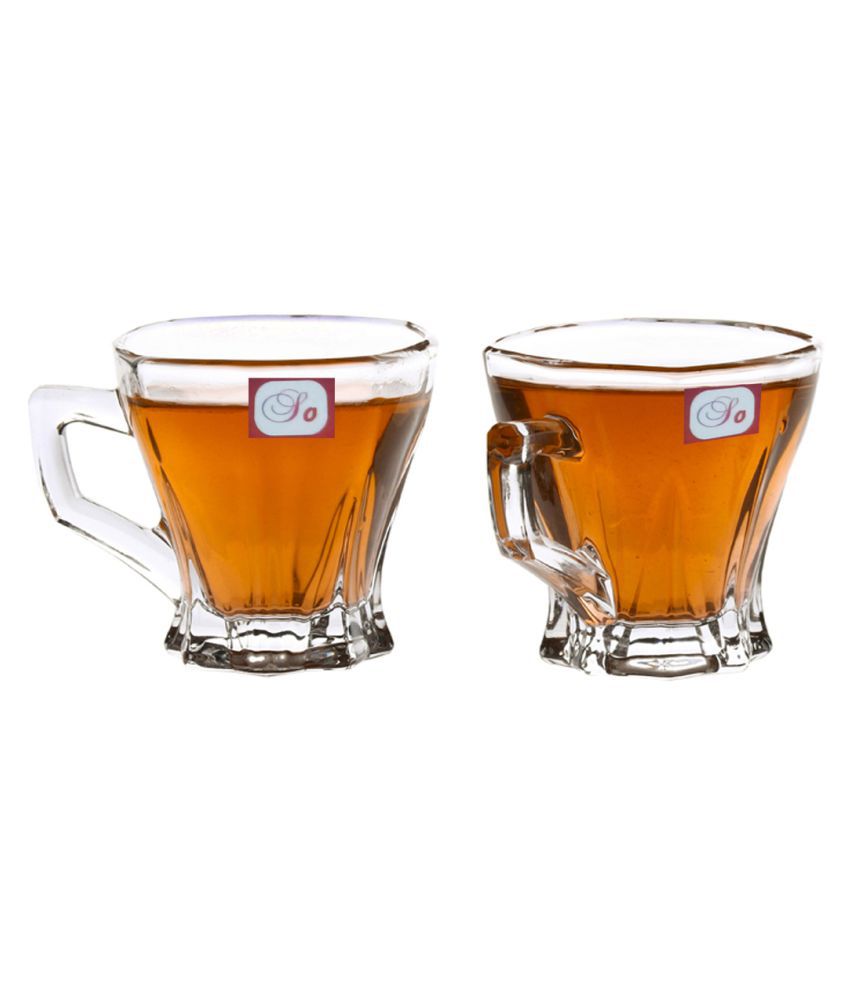     			Afast Glass Tea, Coffee Cup Set, Transparent, Pack Of 2, 100 ml