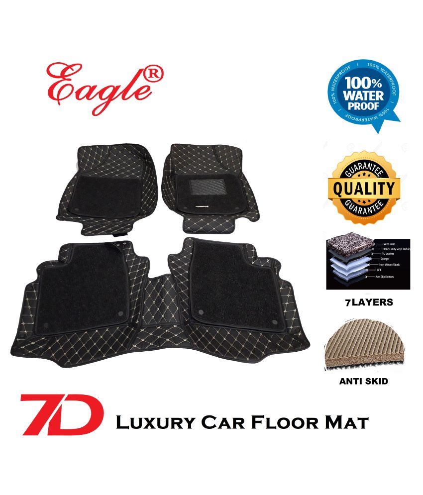 Eagle Luxury Custom Fit 7d Car Floor Mats Black For Mahindra