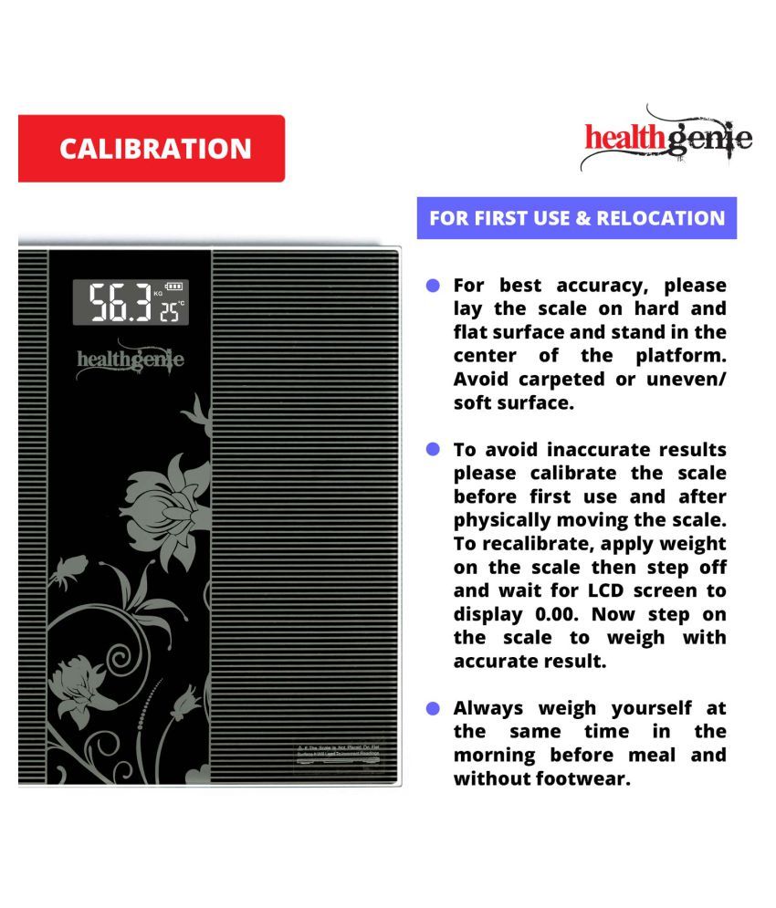 Healthgenie Digital Weighing Scale HD-93 Black: Buy Healthgenie Digital