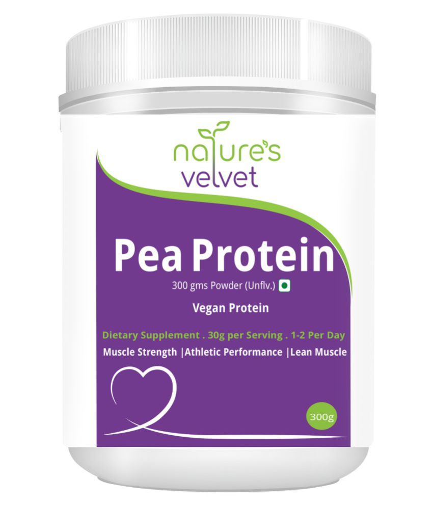 Natures Velvet Pea Protein Isolate,100 Vegan & Plant Based Protein, Rich in BCAAs, 300Gms 1000
