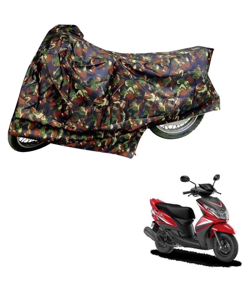     			AutoRetail Dust Proof Two Wheeler Polyster Cover for Yamaha Ray (Mirror Pocket, Jungle Color)