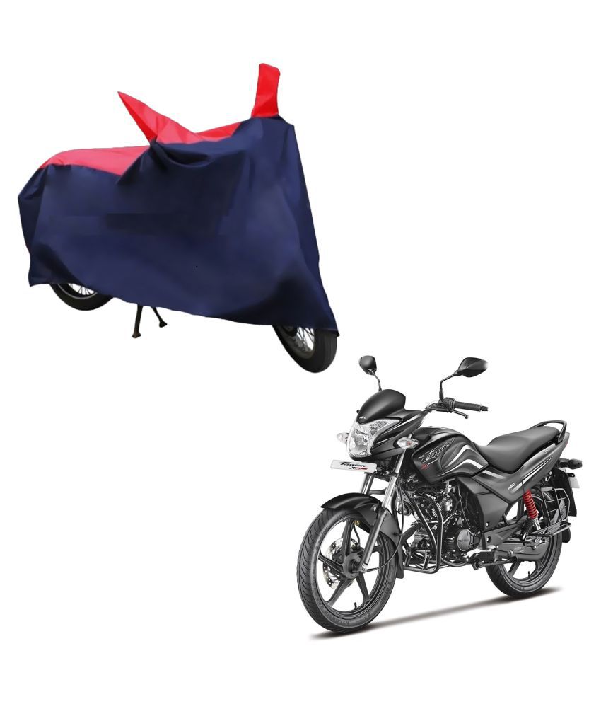     			AutoRetail Dust Proof Two Wheeler Polyster Cover for Hero Passion XPRO (Mirror Pocket, Red and Blue Color)