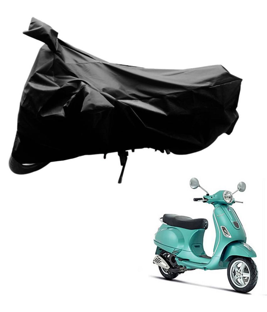     			AutoRetail Dust Proof Two Wheeler Polyster Cover for Mahindra Vespa Lx (Mirror Pocket, Black Color)