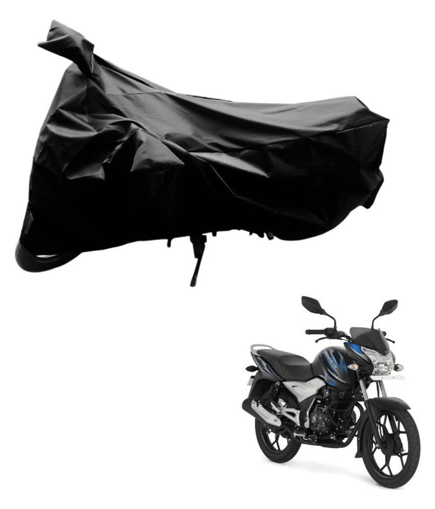     			AutoRetail Dust Proof Two Wheeler Polyster Cover for Bajaj DisPolyster Cover 100 (Mirror Pocket, Black Color)