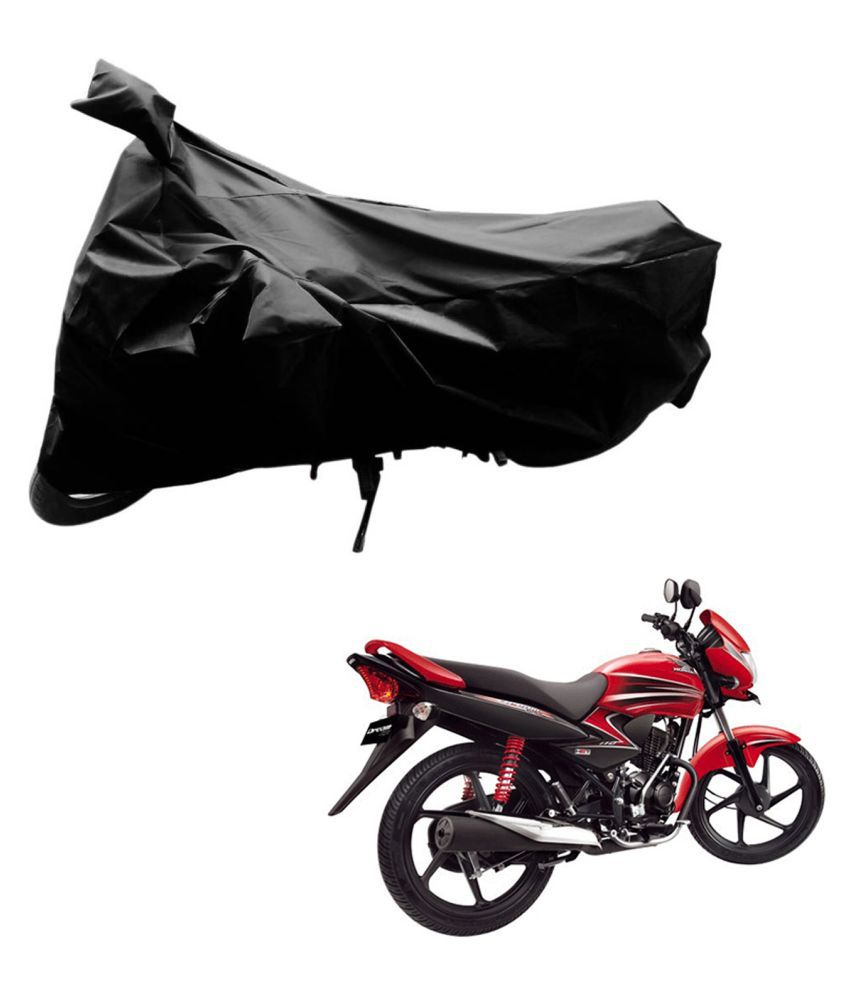     			AutoRetail Dust Proof Two Wheeler Polyster Cover for Honda Dream Yuga (Mirror Pocket, Black Color)