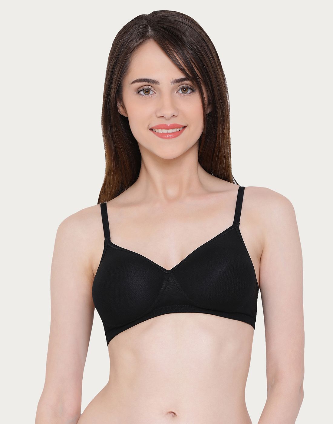     			Clovia Net/Mesh Plunge Bra - Black