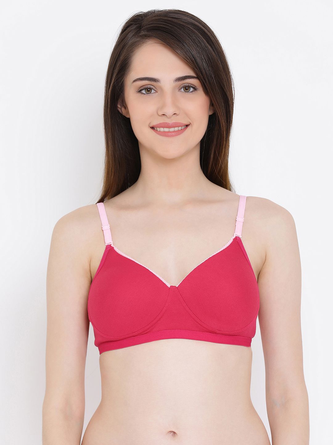     			Clovia Cotton Lightly Padded Women's T-Shirt Bra ( Pink )