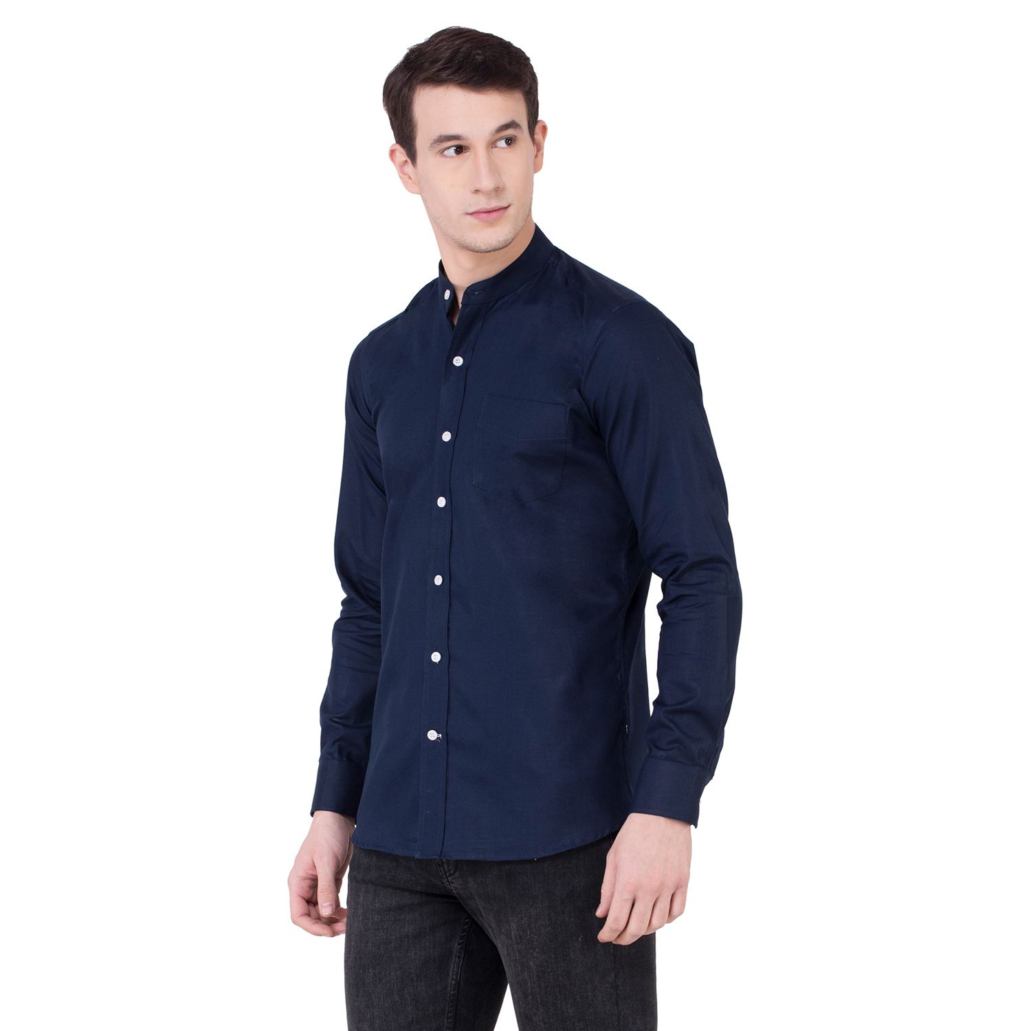 Waggle Navy Slim Fit Shirt - Buy Waggle Navy Slim Fit Shirt Online at ...