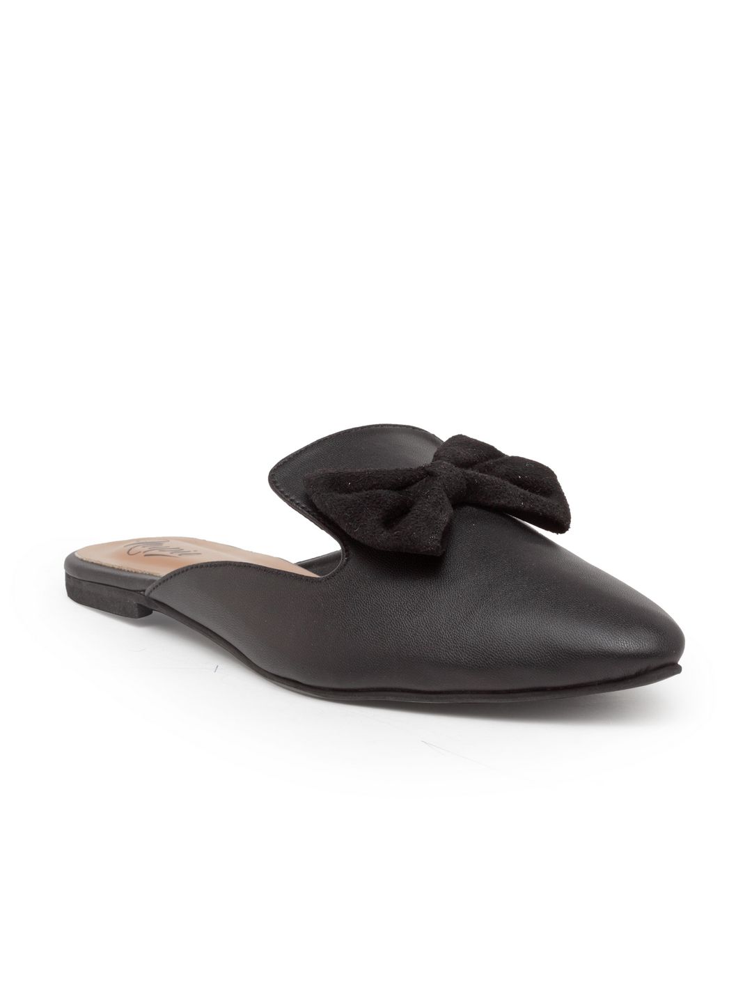     			Nupie Black Mules Flat Slip-on & Sandal