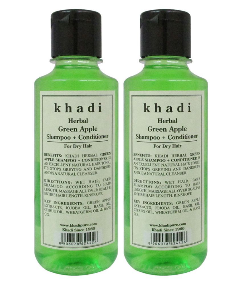 Khadi Herbal Green Apple Shampoo Conditioner 420 Ml Pack Of 2