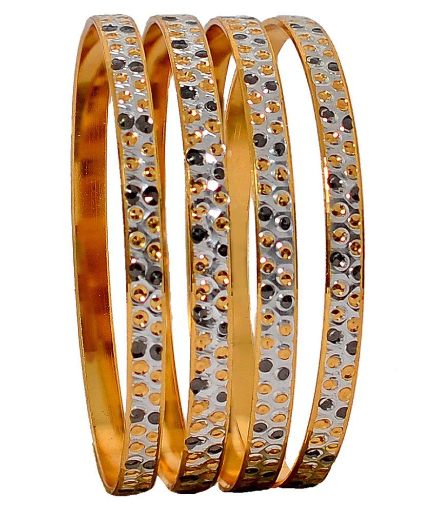 Maayra Silver Dailywear Bangle Set 2.6 size Hand Crafted Bangle Set for