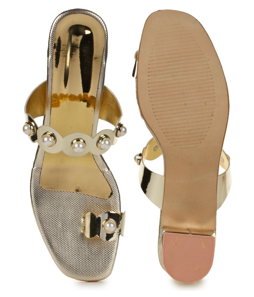 NAISHA Gold Block Heels Price in India- Buy NAISHA Gold Block Heels Online at Snapdeal