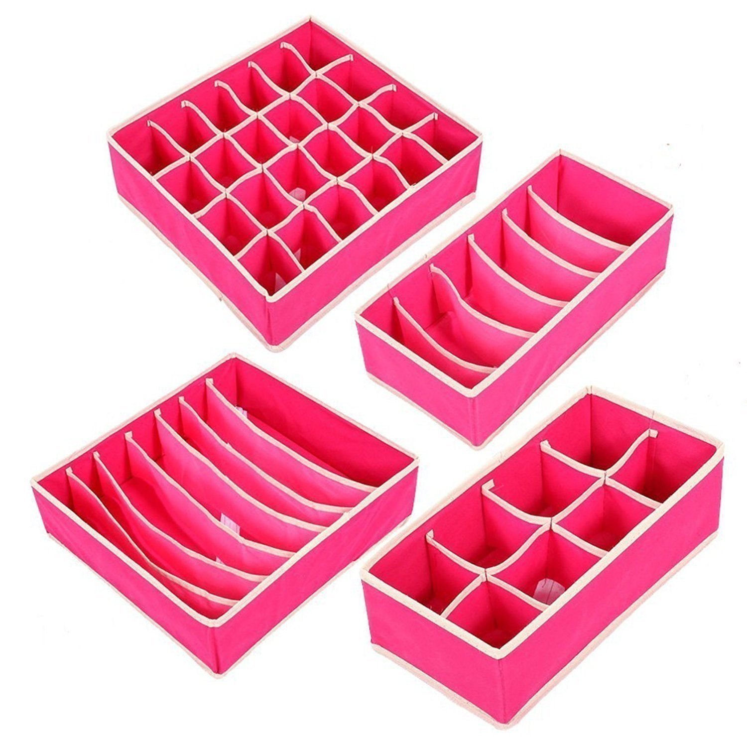 Yutiriti Set Of 4 Foldable Drawer Dividers Storage Boxes For