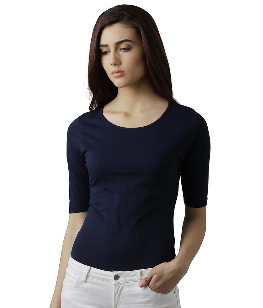     			Miss Chase Cotton Regular Tops - Navy