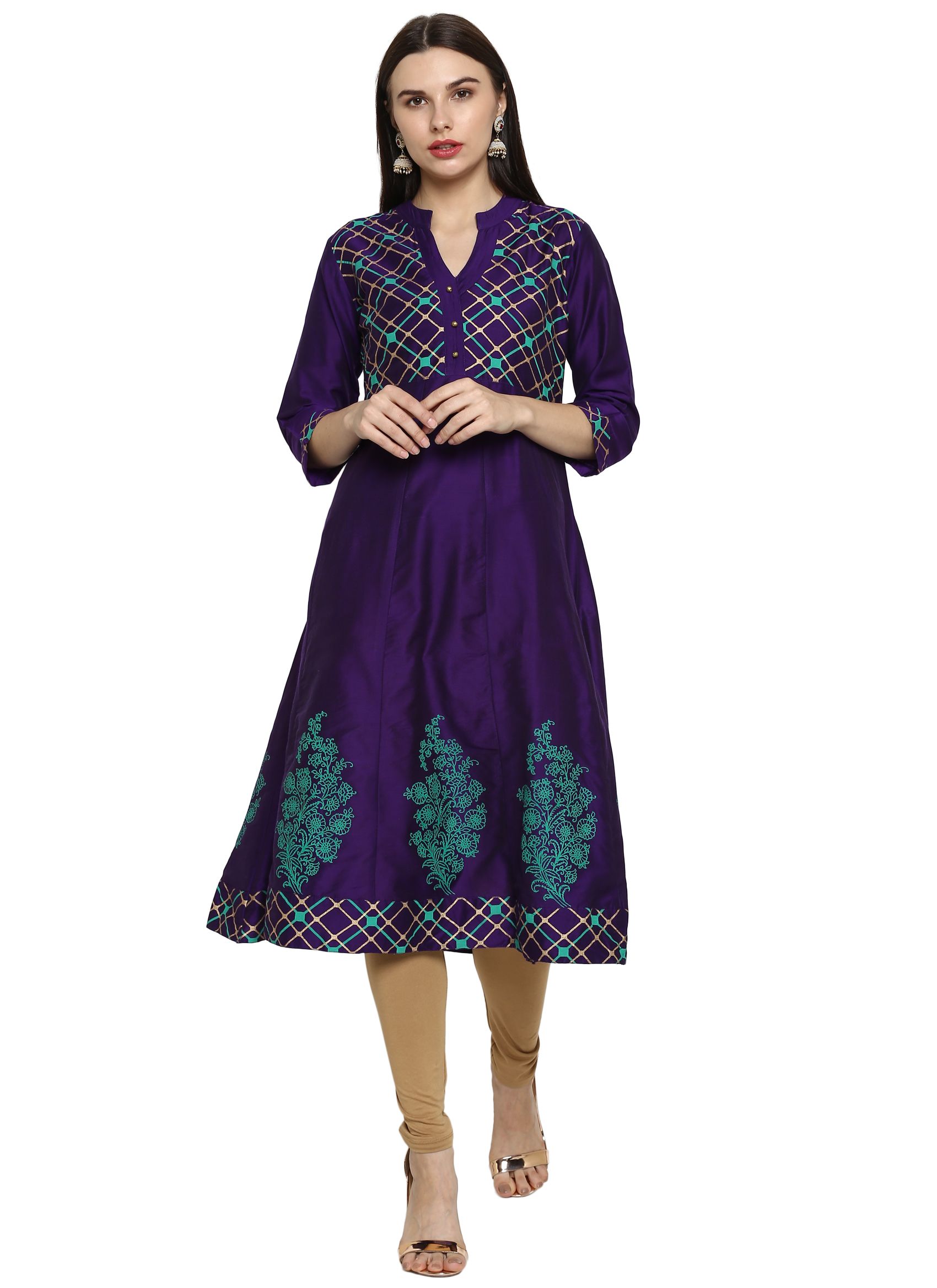 RIVONI FASHION Blue Crepe Anarkali Kurti  Buy RIVONI FASHION Blue Crepe Anarkali  Kurti Online at Best Prices in India on Snapdeal